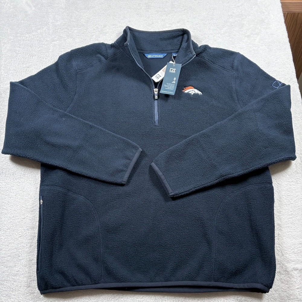 Cutter & Buck Cascade Eco Denver Broncos Football Jacket Men XL Navy Blue Sports - Picture 7 of 8
